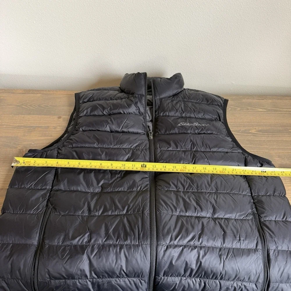 Eddie Bauer Men's XL Black EB650 Down Quilted Full Zip Up‎ Vest